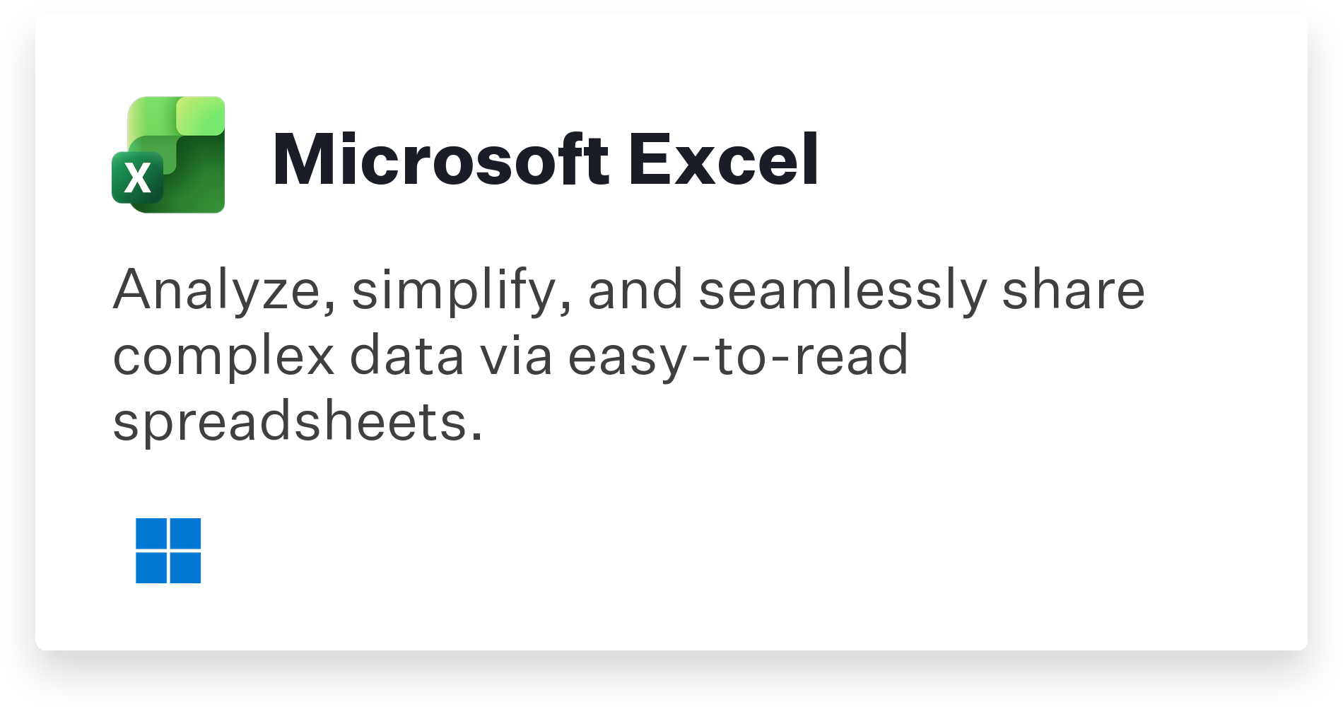 Microsoft Excel Title Card