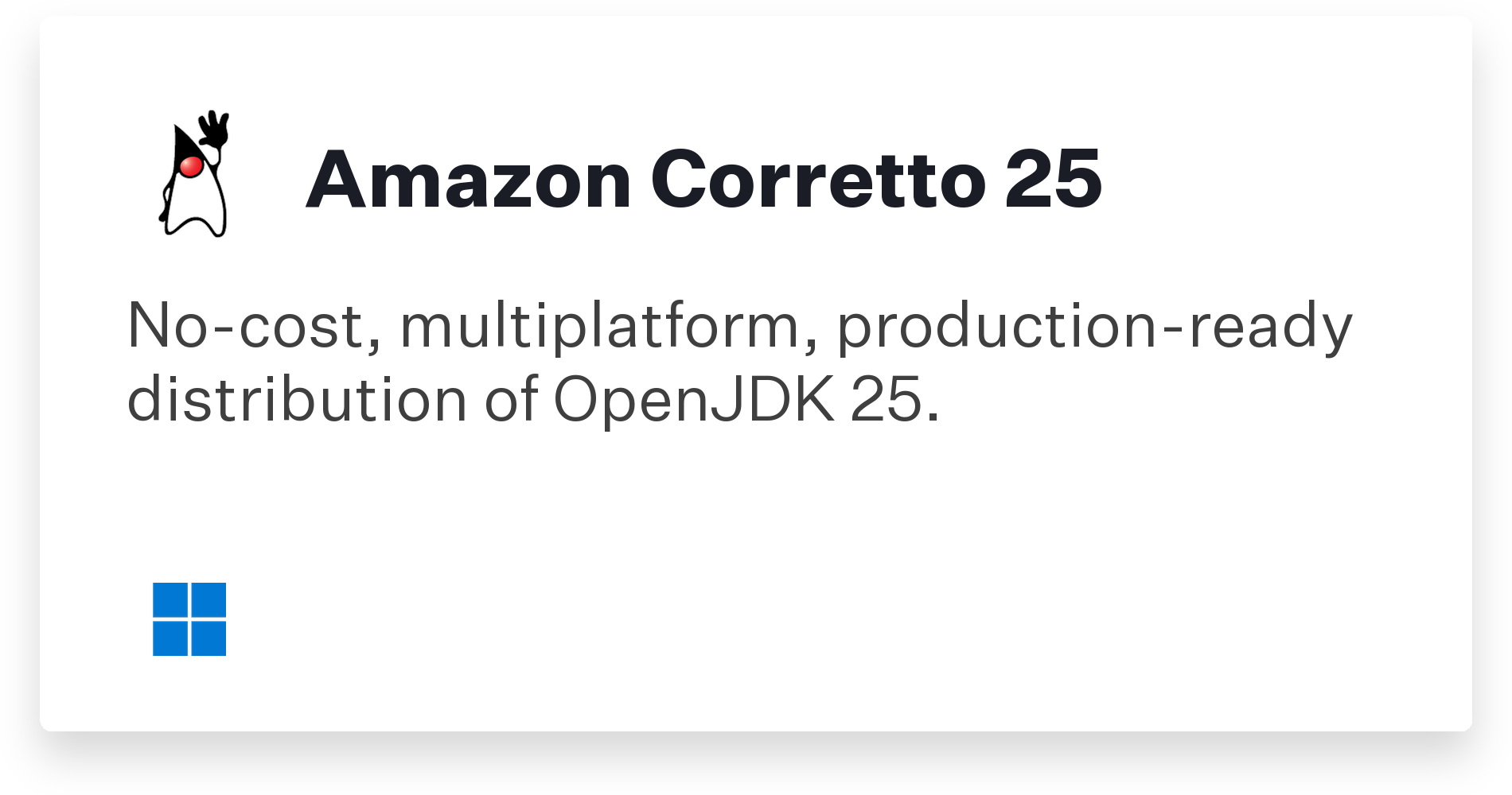 Amazon Corretto 25 Title Card
