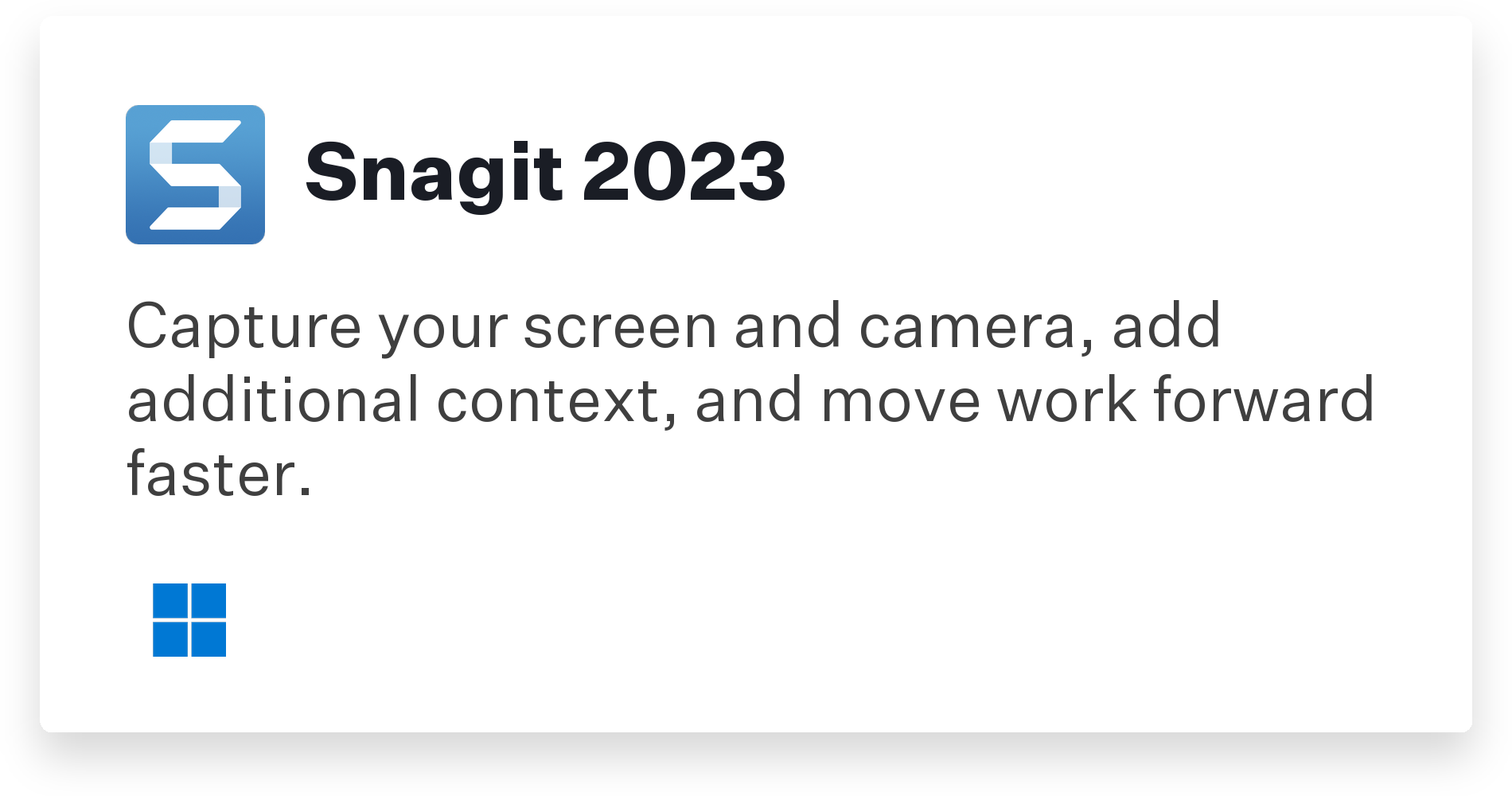 Snagit 2023 Title Card