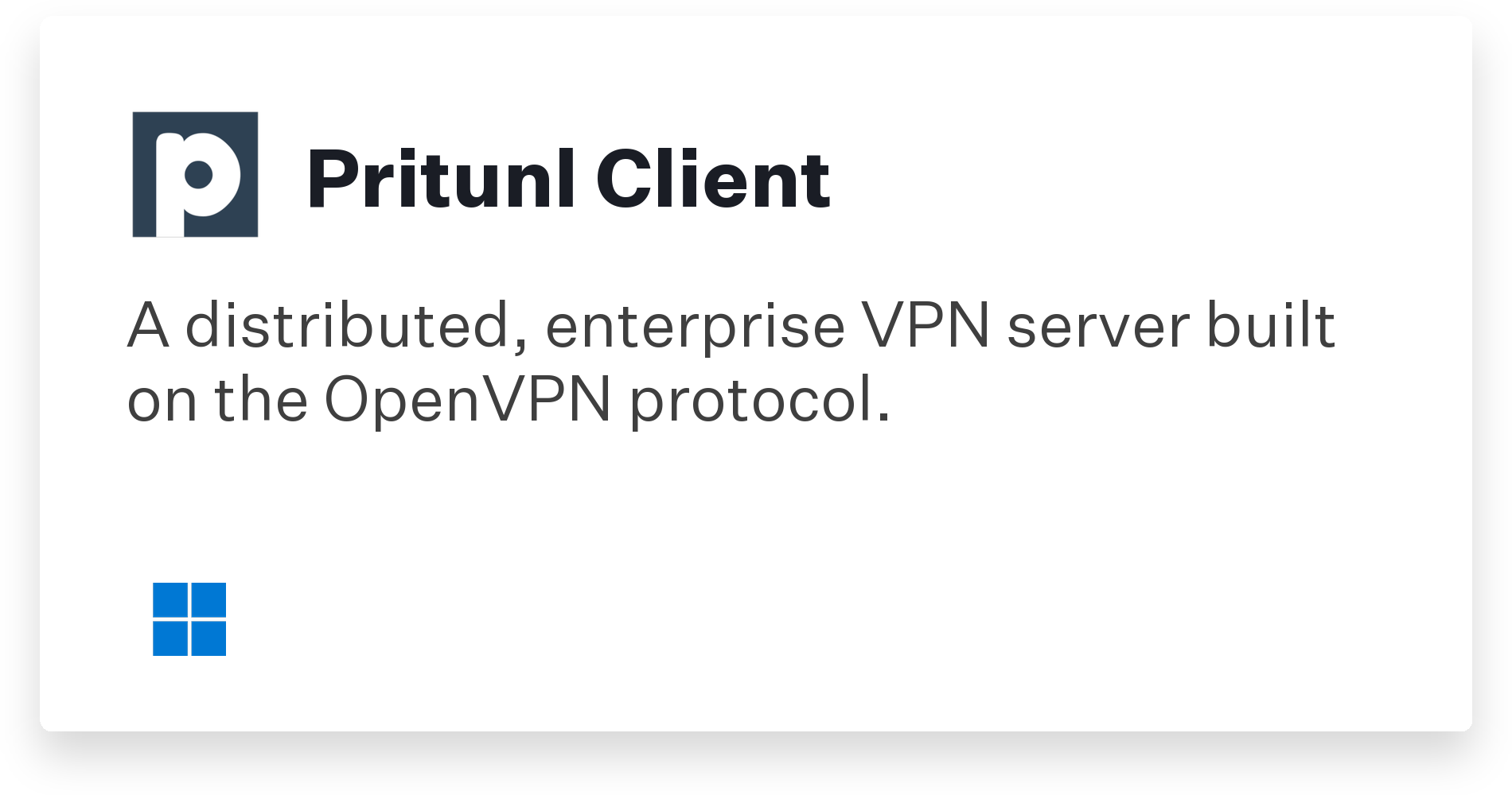 Pritunl Client Title Card