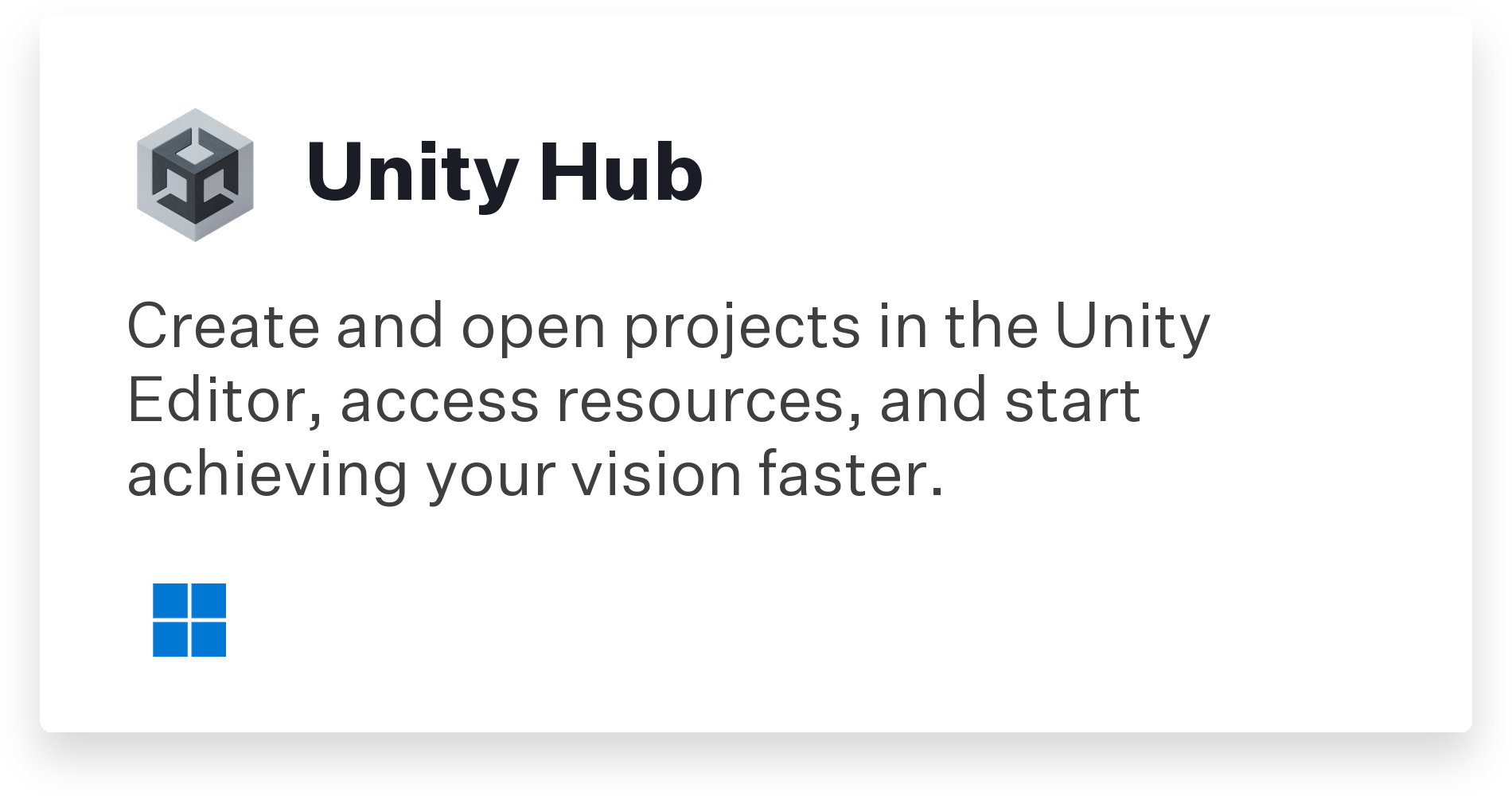 Unity Hub Title Card