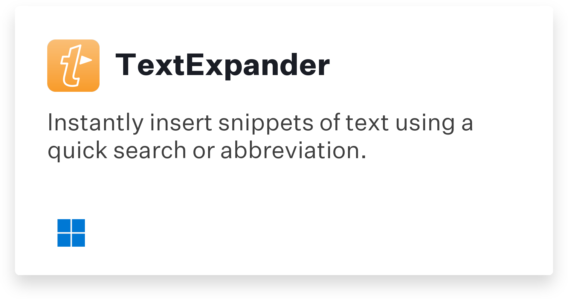 TextExpander Title Card