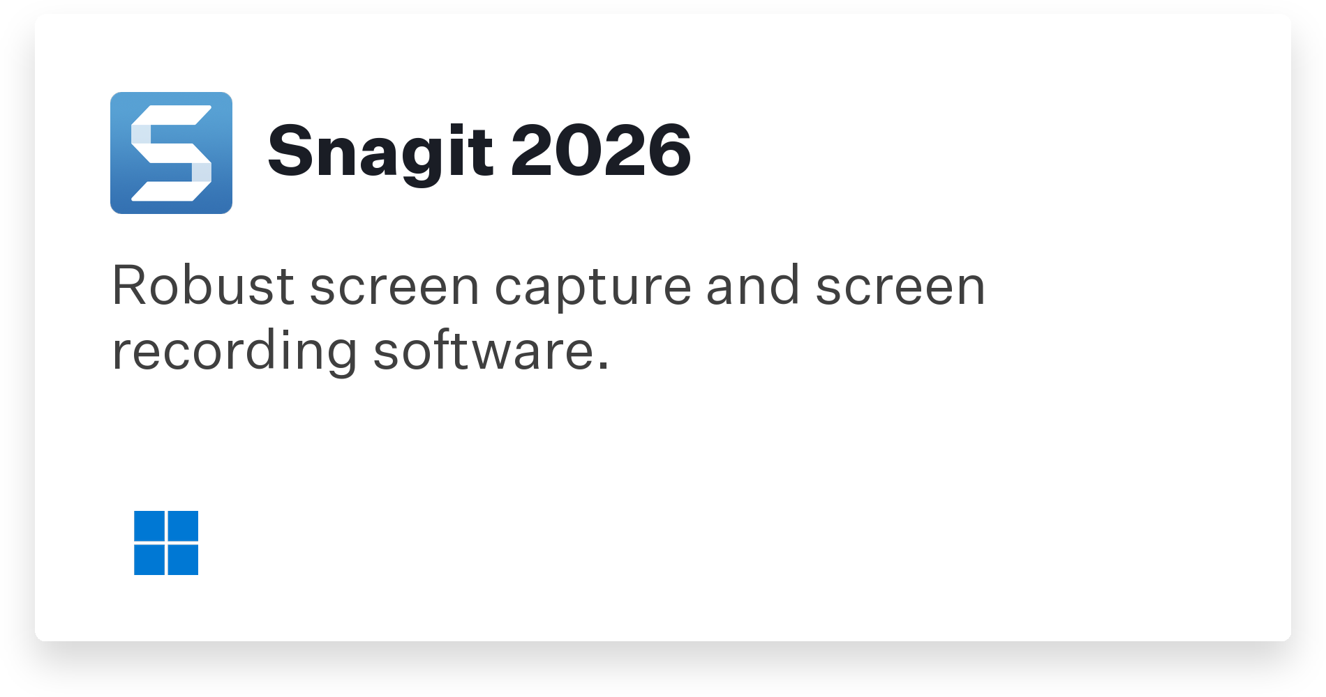 Snagit 2026 Title Card