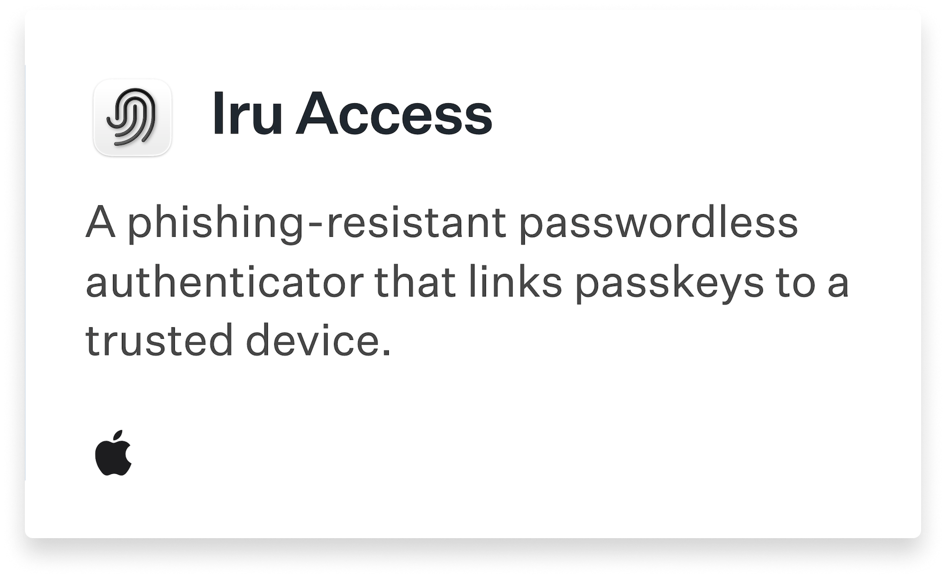Iru Access Title Card