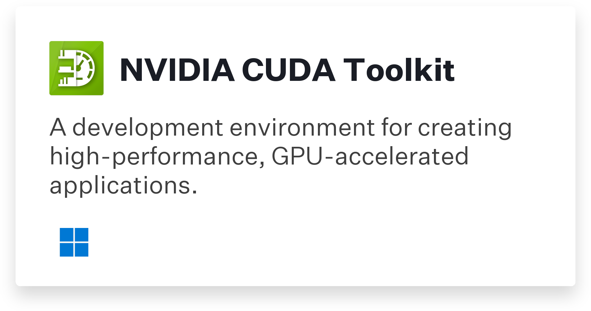 NVIDIA CUDA Toolkit Title Card