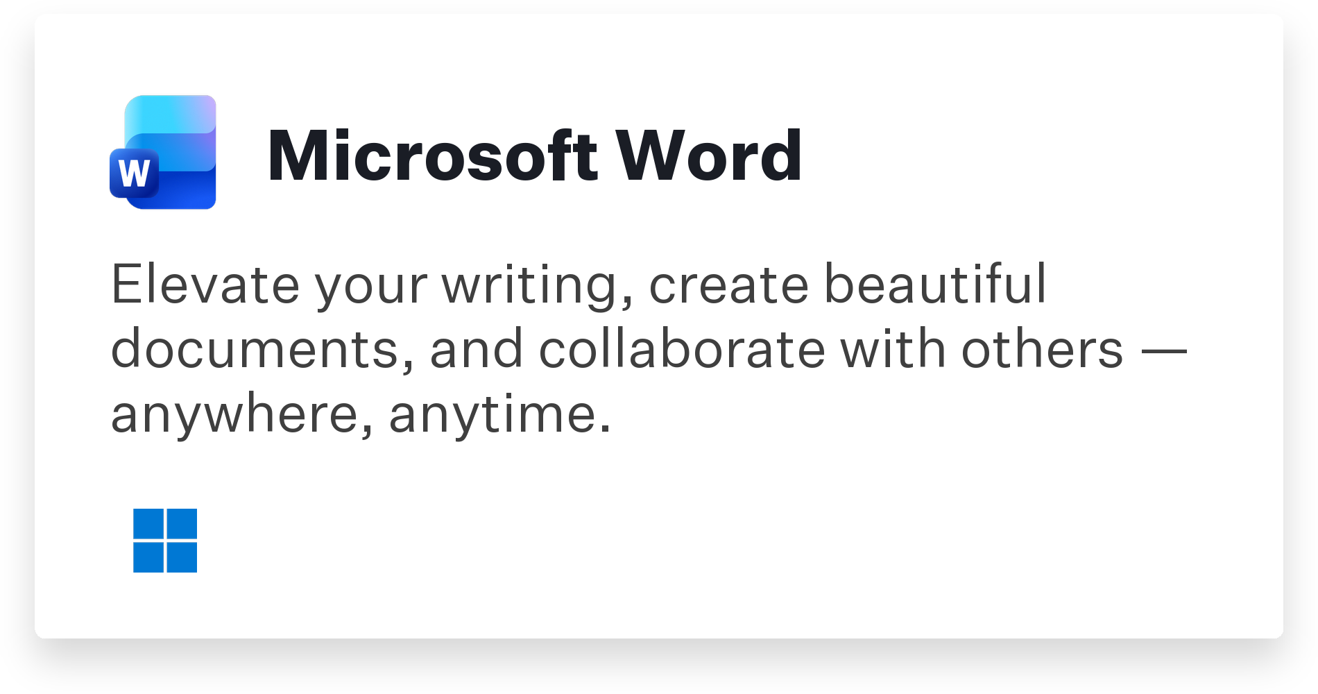 Microsoft Word Title Card