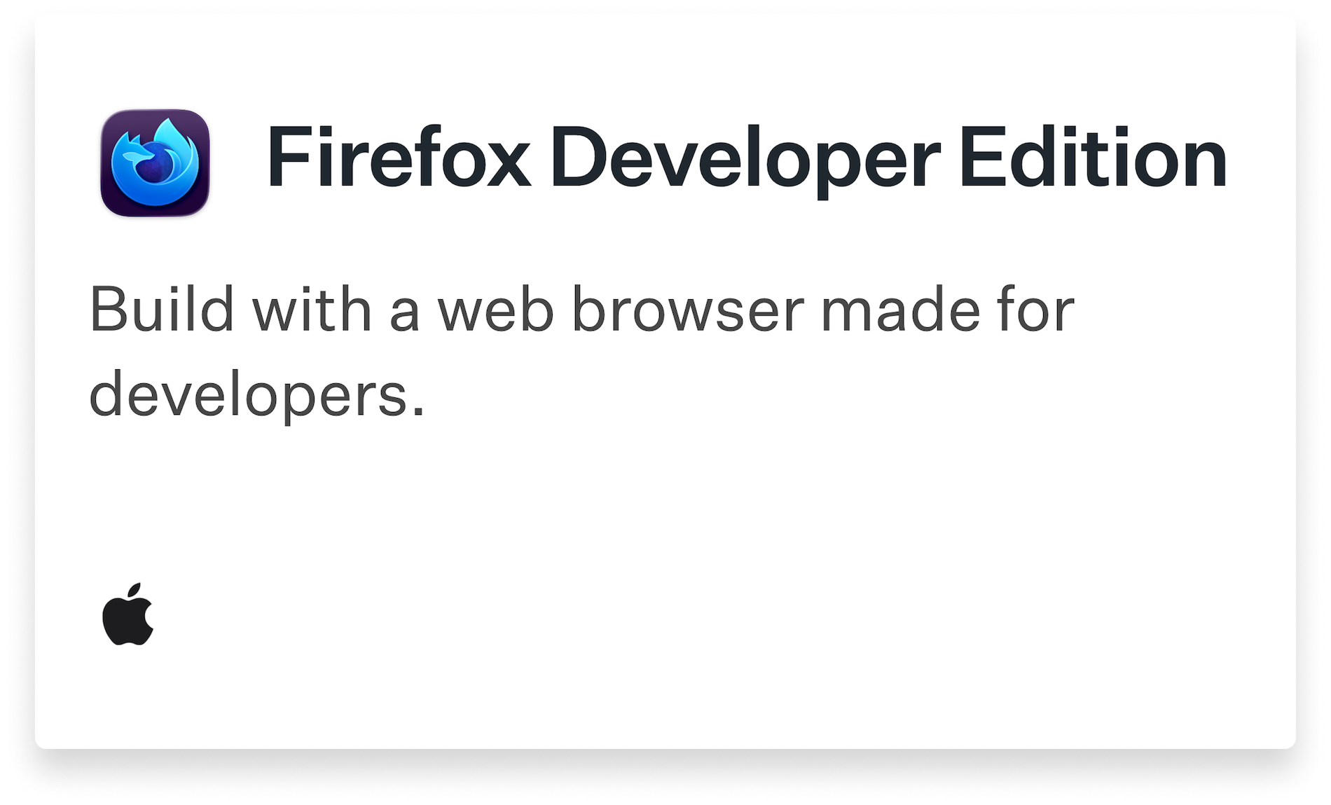 Firefox Developer Edition Title Card