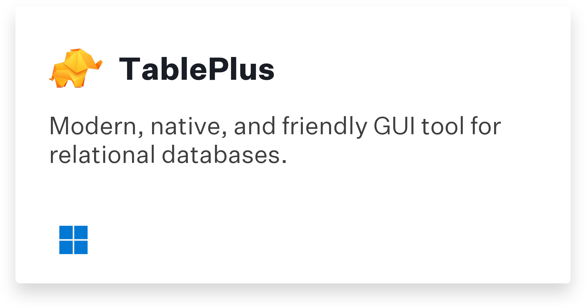 TablePlus Title Card